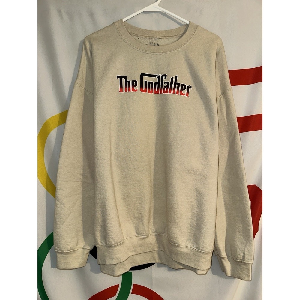 The Godfather Sweatshirt Large Beige Crewneck Graphic Print Don Vito Corleone